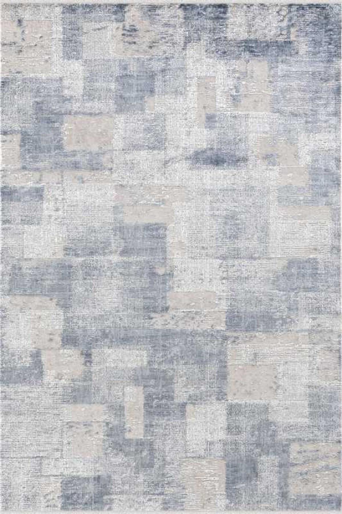 Merinos Tresor 19937 Mavi 8 mm Akrilik Yumuşak Yıkanabilir Kalın Kaymaz Dikdörtgen Makine Dokuma Salon Halısı 160x230 cm