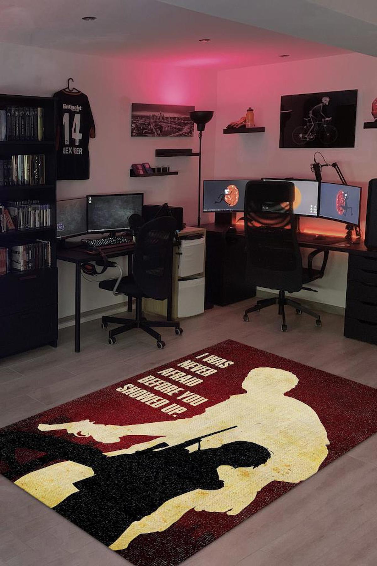 Homshtag Korkmuyordum Krem 4 mm Pamuk Antistatik Yıkanabilir İnce Kaymaz Dikdörtgen Makine Dokuma Genç Odası Halısı 120x180 cm