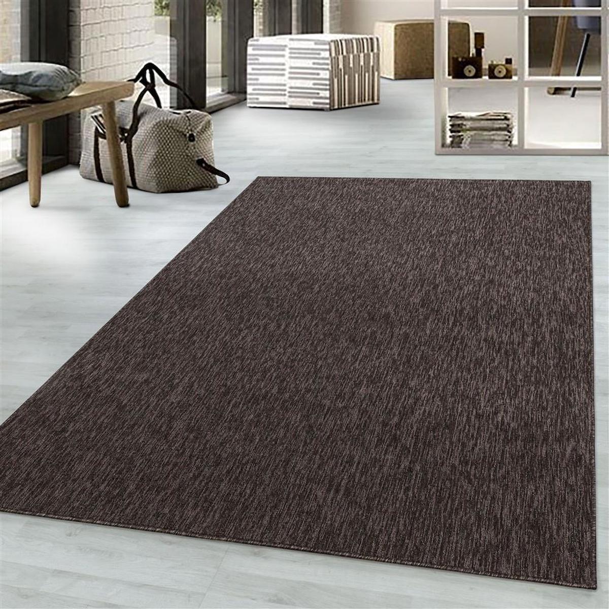 Red Halı Kahverengi 4 mm Polipropilen Yıkanabilir Dikdörtgen Makine Dokuma Halı 70x300 cm