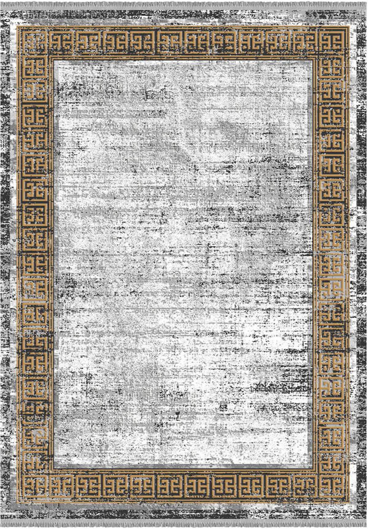 İpek Mekik Halı Erva 18114 Gri 8 mm Akrilik Yıkanabilir Orta Kaymaz Dikdörtgen Makine Dokuma Antre-Çocuk Odası-Salon-Yatak Odası Halısı 100x350 cm