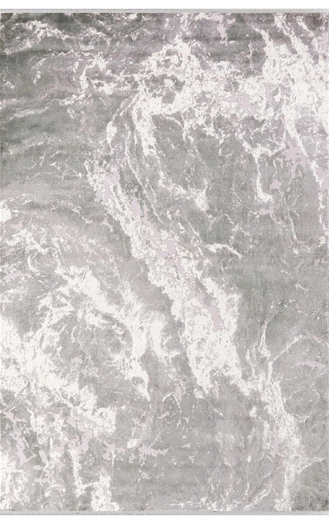 Dinarsu Cobalt 31868 Gri 7 mm Akrilik Silinebilir Yıkanabilir Orta Kaymaz Dikdörtgen Makine Dokuma Salon Halısı 100x150 cm