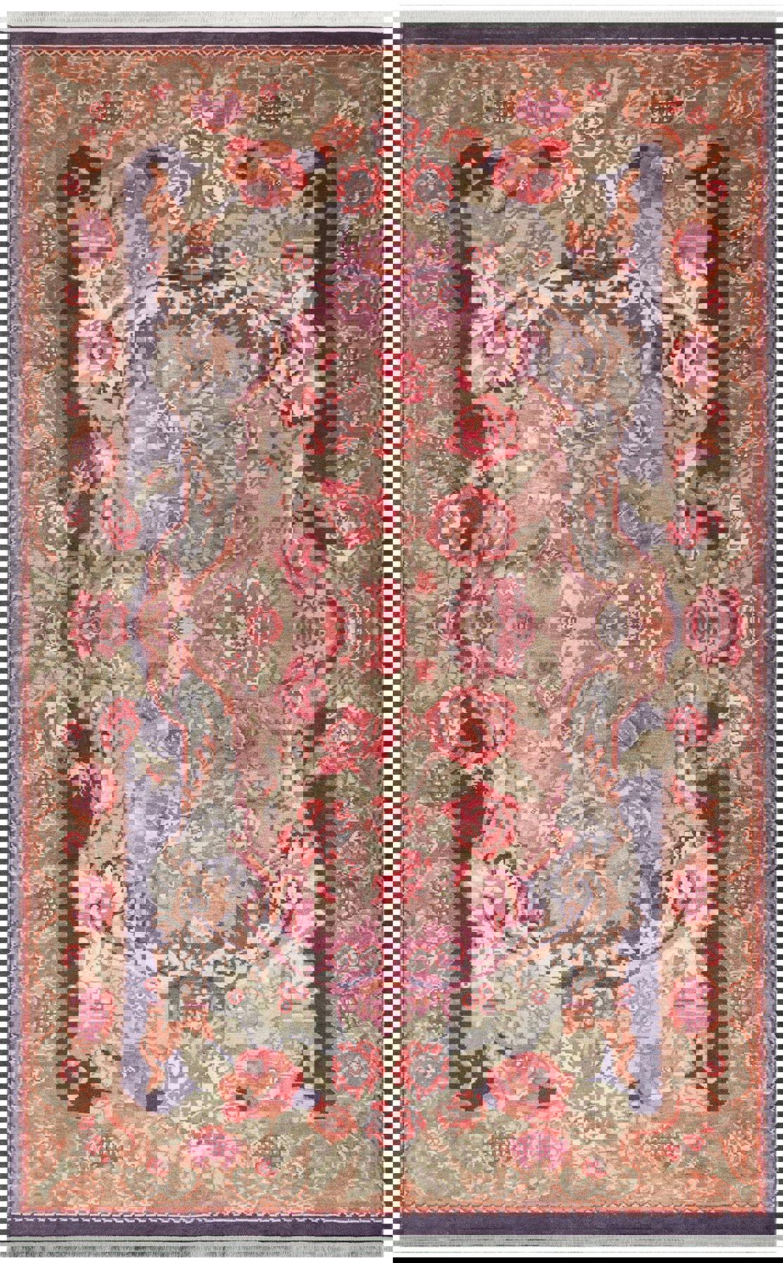 Eko Halı Antique ATK1 Çok Renkli 6 mm Polyester Silinebilir Yıkanabilir İnce Kaymaz Dikdörtgen Makine Dokuma Salon Halısı 160x230 cm