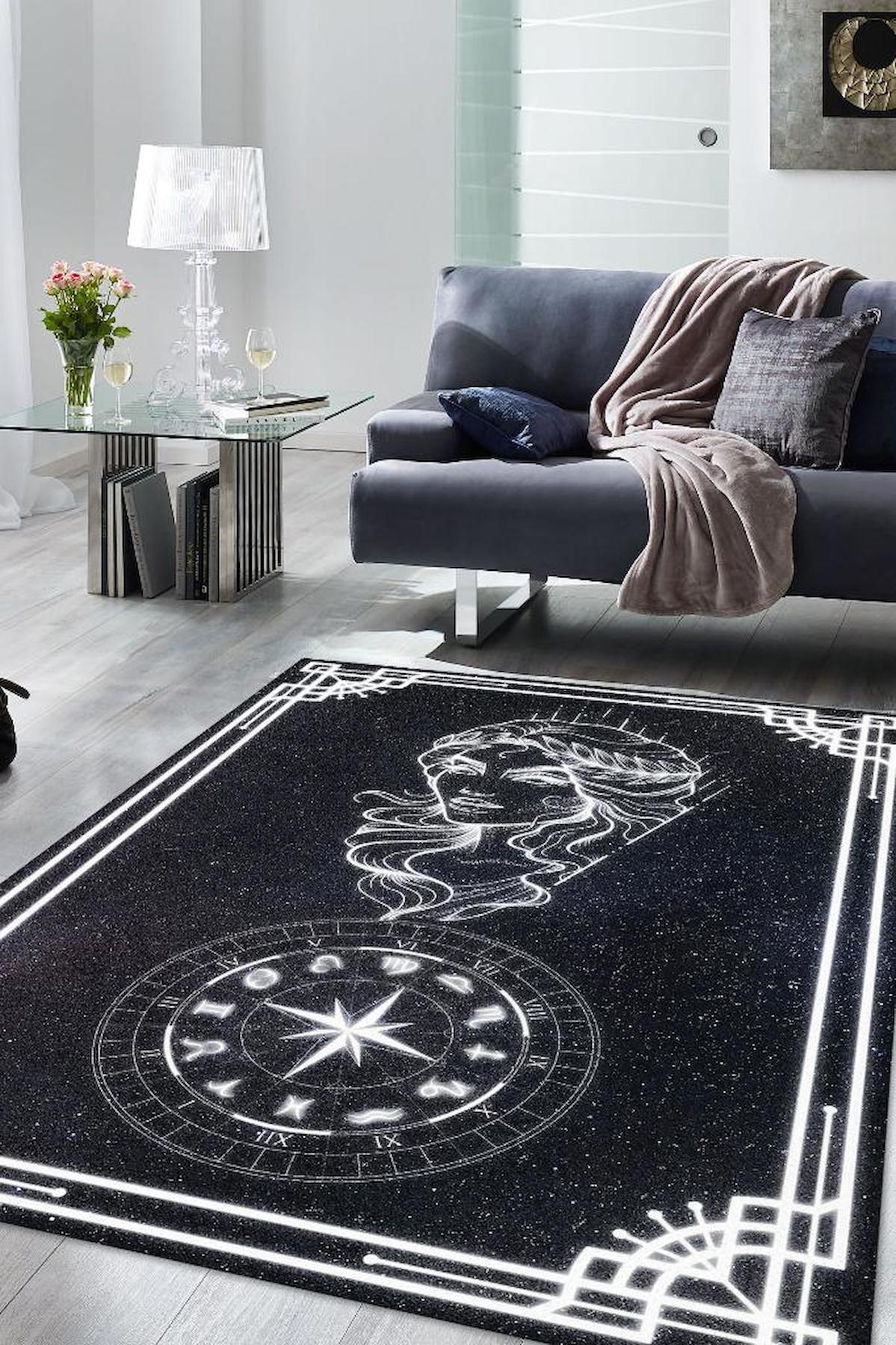 Homshtag Başak Burcu Krem 4 mm Pamuk Antistatik Yıkanabilir İnce Kaymaz Dikdörtgen Makine Dokuma Salon Halısı 200x290 cm