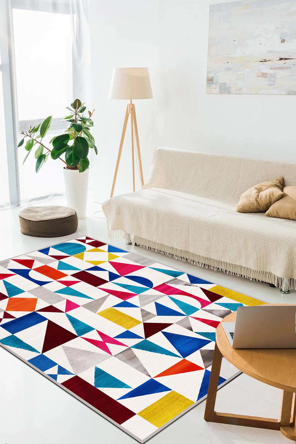 İlyaki Home Panne Krem 0.5 mm Pamuk Antibakteriyel Yıkanabilir İnce Kaymaz Dikdörtgen Makine Dokuma Salon Halısı 100x300 cm