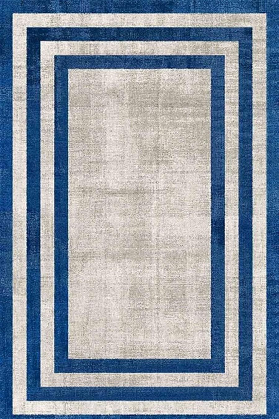 Kreasyon Halı Pandora 2775 Mavi 5 mm Polyester Yıkanabilir Kalın Kaymaz Pamuk Taban Dikdörtgen Makine Dokuma Salon Halısı 180x180 cm