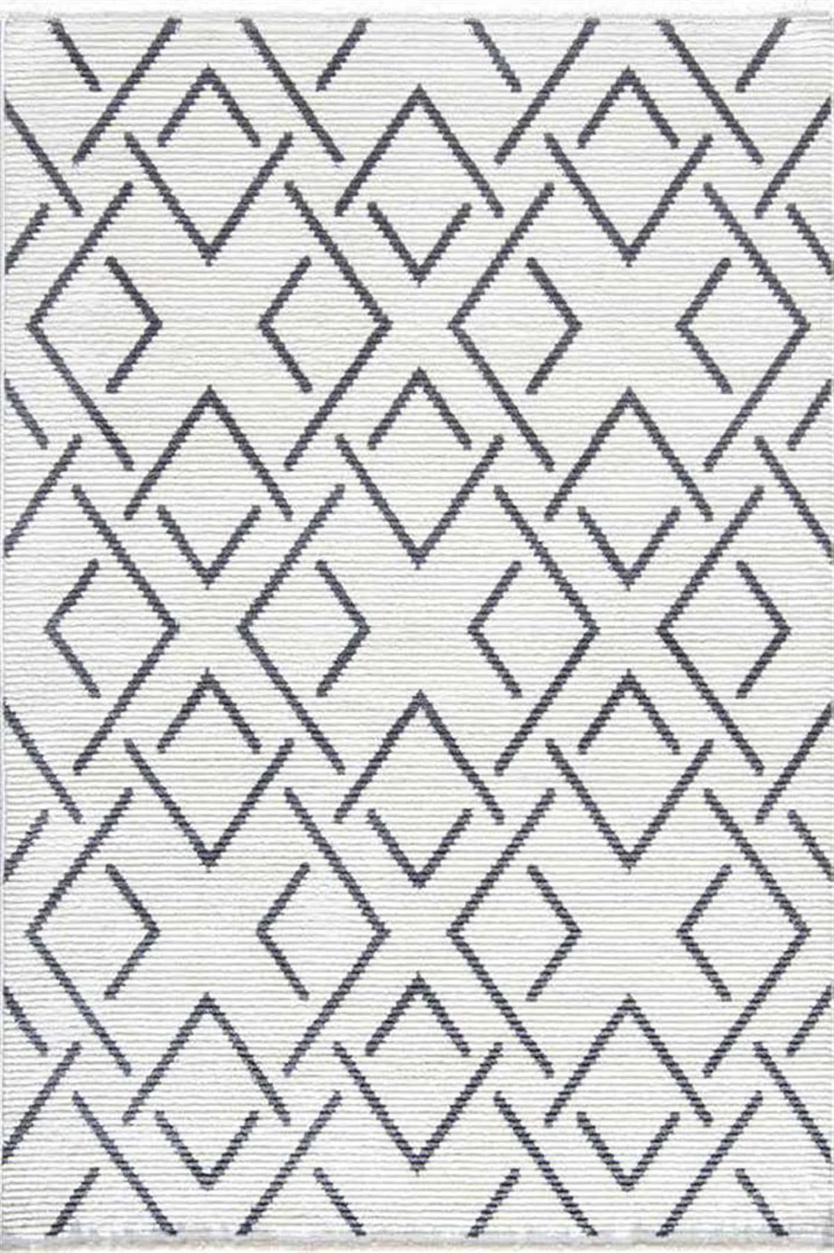 Enti Halı Velar 3609 Krem 8 mm Polyester Silinebilir Yıkanabilir Orta Dikdörtgen Makine Dokuma Salon Halısı 120x180 cm