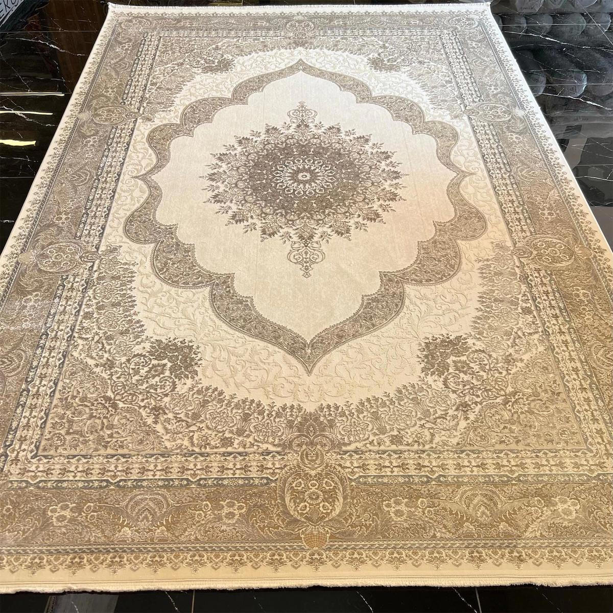 Sanat Halı Lagos 3764 Çok Renkli 7 mm Pamuk Antibakteriyel Yıkanabilir Kalın Kaymaz Lateks Taban Dikdörtgen Makine Dokuma Salon Halısı 160x230 cm