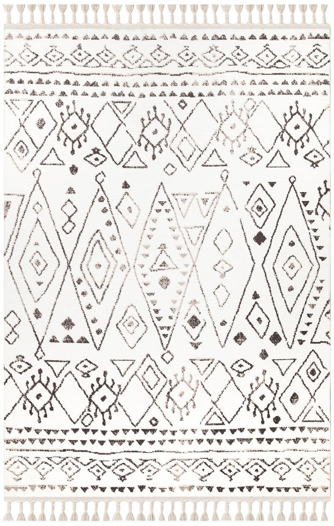 İpek Mekik Halı Morah 16707 Krem 11 mm Polyester Yıkanabilir Orta Kaymaz Pamuk Taban Dikdörtgen Makine Dokuma Antre-Çocuk Odası-Salon-Yatak Odası Halısı 100x300 cm