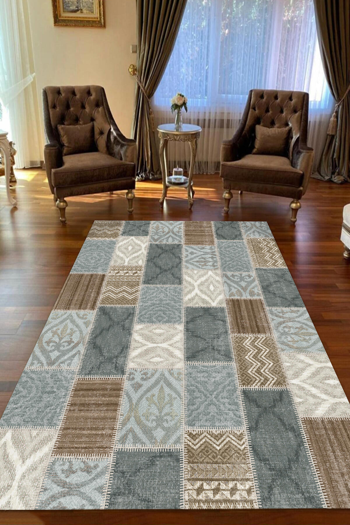 İlyaki Home Chaya Krem 0.5 mm Pamuk Antialerjenik Yıkanabilir İnce Kaymaz Pamuk Taban Dikdörtgen Makine Dokuma Salon Halısı 80x120 cm