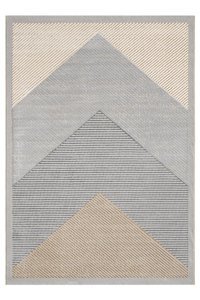 Alpina Home Echo Krem 7 mm Polyester Yıkanabilir İnce Kaymaz Jüt Taban Dikdörtgen Makine Dokuma Salon Halısı 230x330 cm