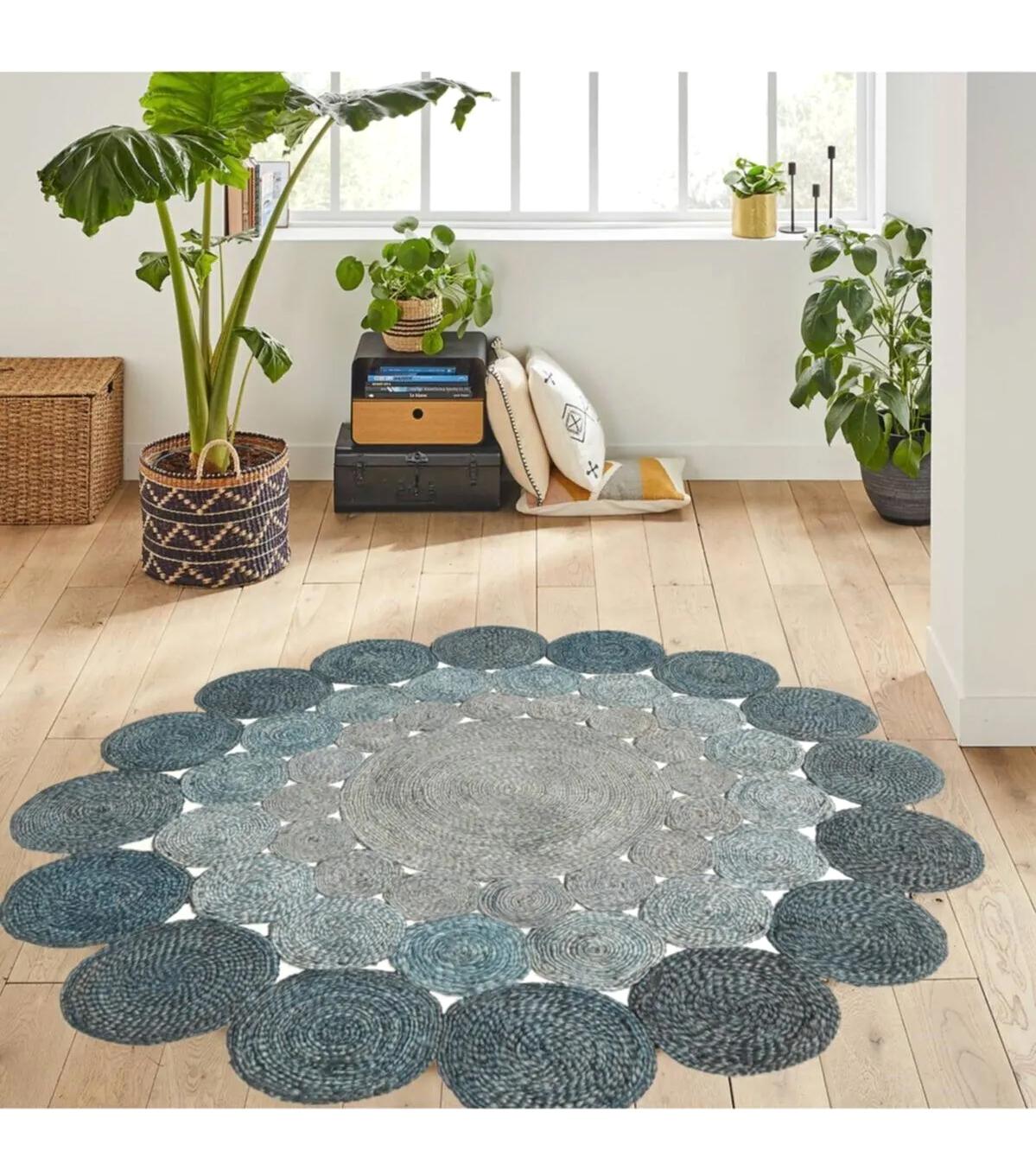 Rovigo Home RVG7020 Çok Renkli 8 mm Polyester Leke Tutmaz-Toz Tutmaz Yıkanabilir İnce Kaymaz Dot Taban Yuvarlak Makine Dokuma Salon Halısı 80x500 cm