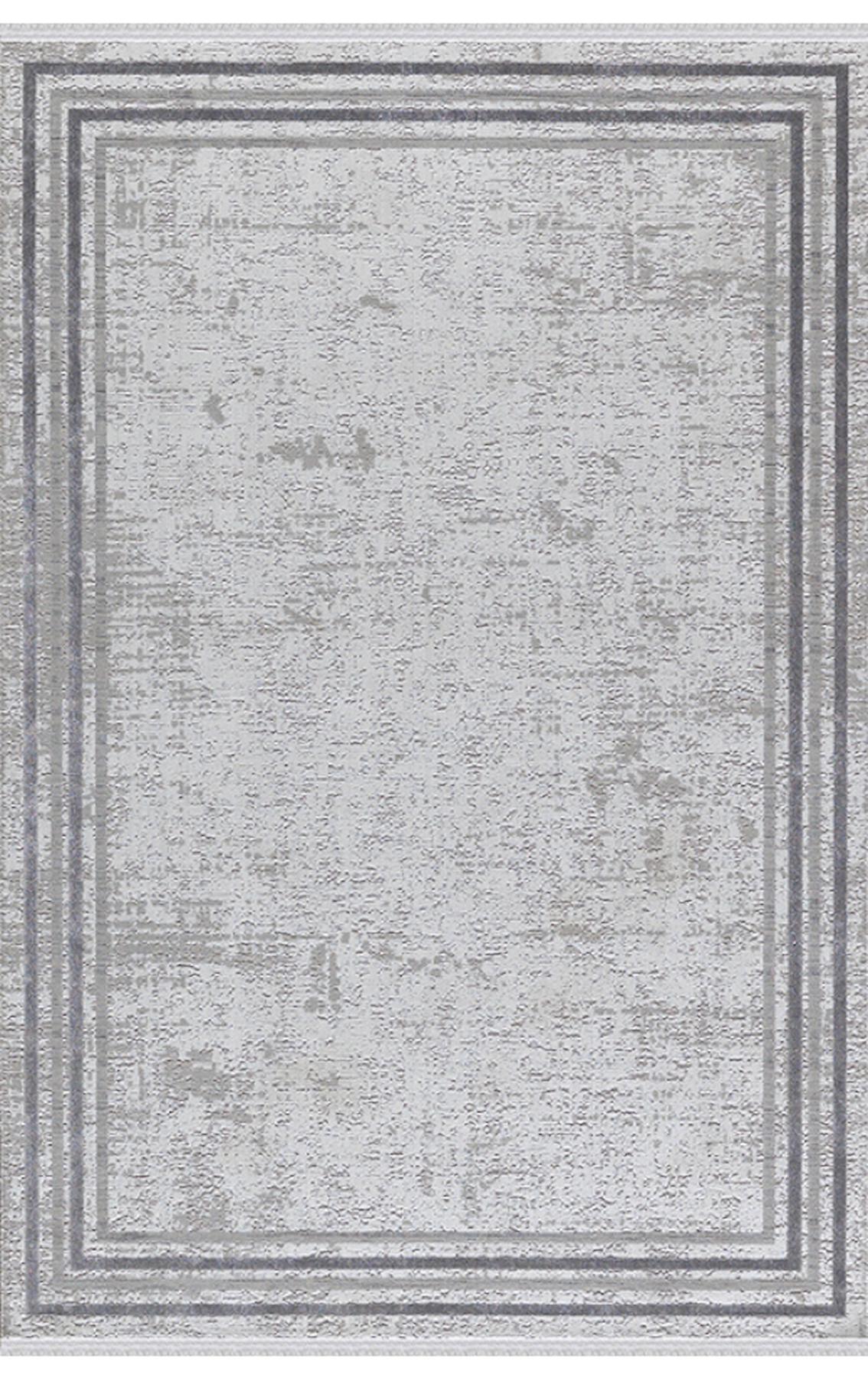 Merinos Verona 36738 Gri 10 mm Viskon Antibakteriyel Yıkanabilir Kalın Kaymaz Dikdörtgen Makine Dokuma Salon Halısı 100x650 cm