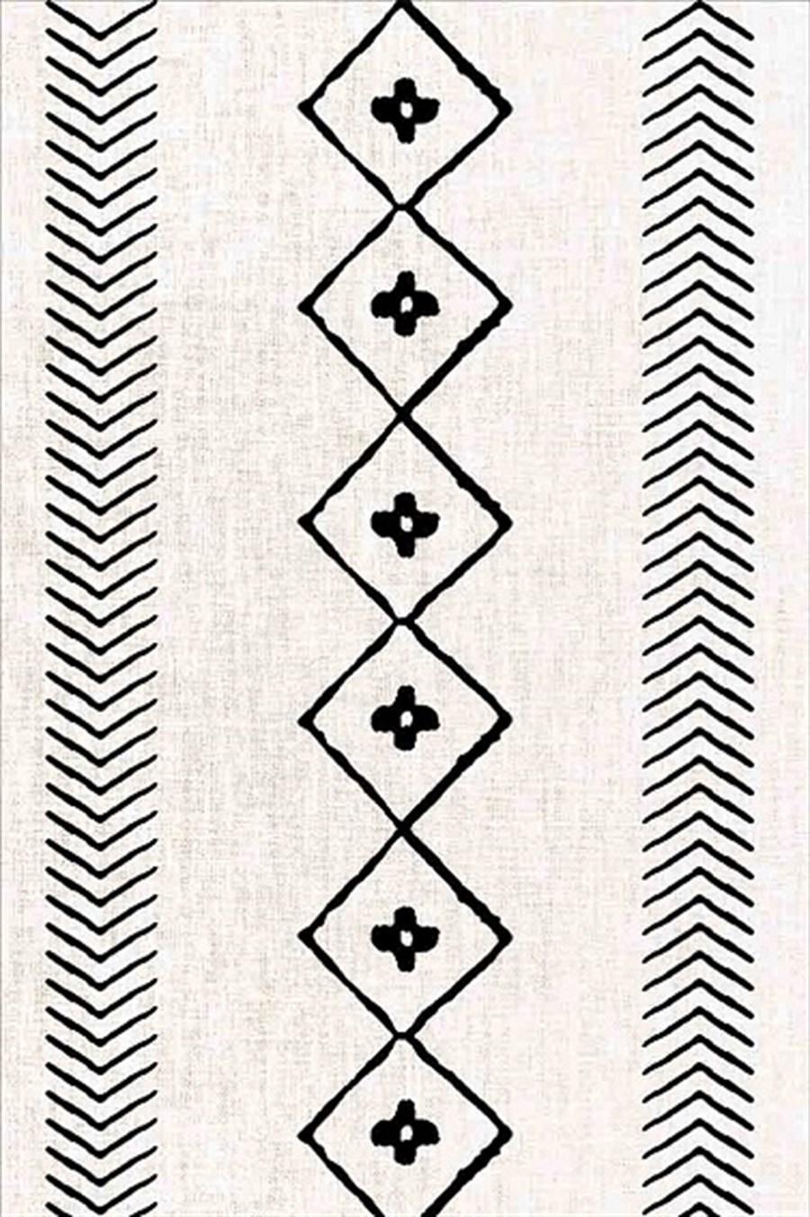 Kreasyon Halı Pandora 2766 Krem 5 mm Polyester Yıkanabilir Kalın Kaymaz Pamuk Taban Dikdörtgen Makine Dokuma Salon Halısı 80x500 cm