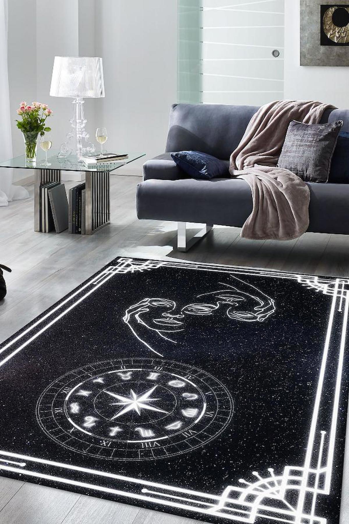 Homshtag İkizler Burcu Krem 4 mm Pamuk Antistatik Yıkanabilir İnce Kaymaz Dikdörtgen Makine Dokuma Salon Halısı 200x290 cm