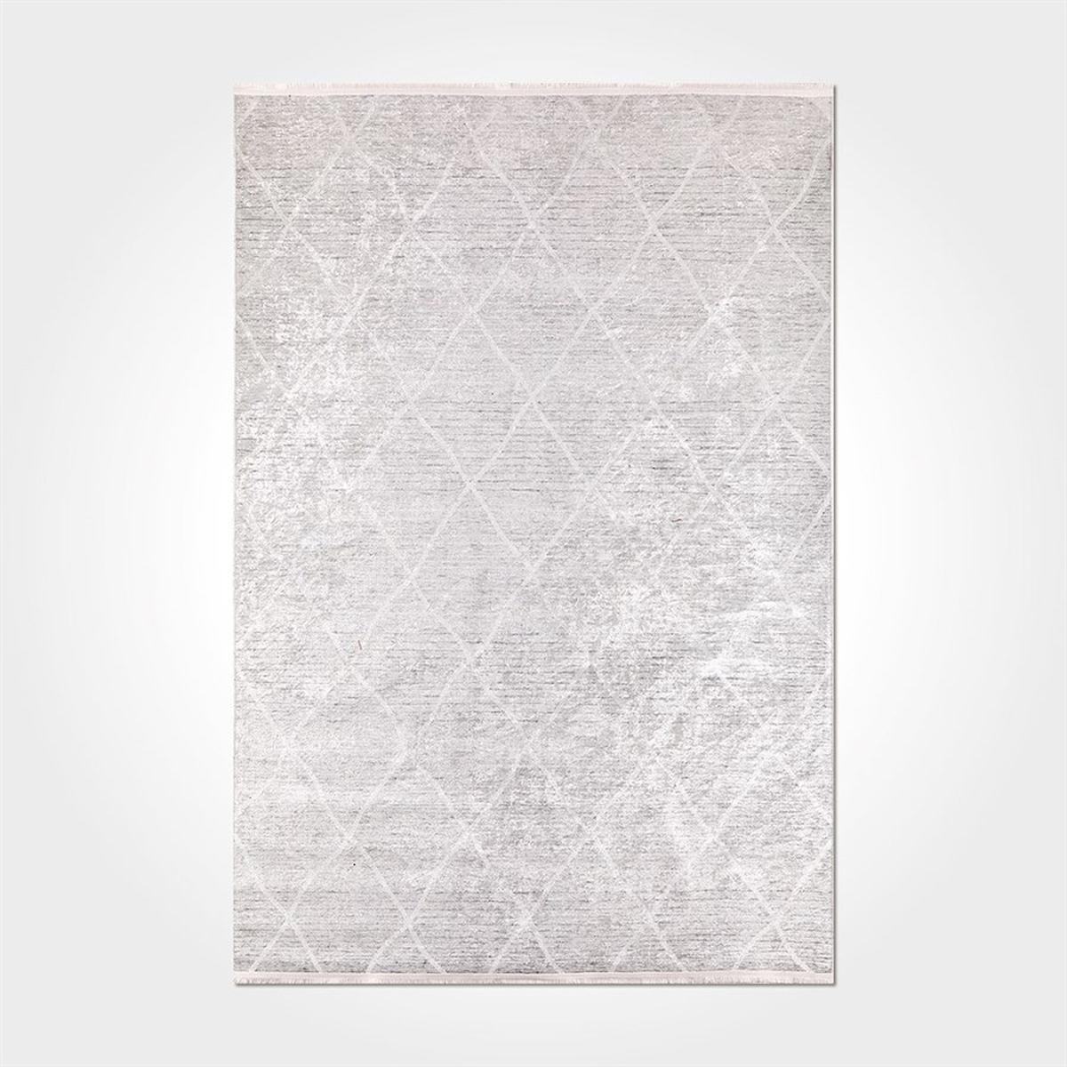 Crea Halı 2083PC Bej Pamuk-Polyester Yıkanabilir İnce Kaymaz Pamuk Taban Dikdörtgen Makine Dokuma Salon Halısı 120x180 cm