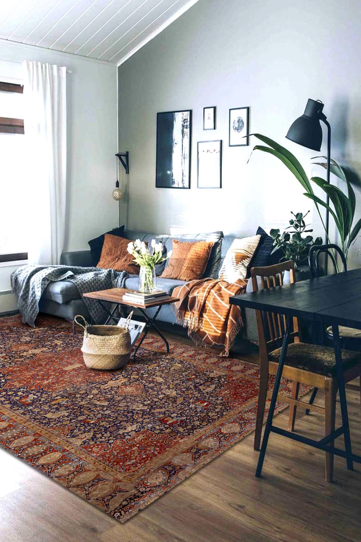 Aida Home Arpiar Krem 0.5 mm Pamuk Yıkanabilir İnce Kaymaz Jüt Taban Dikdörtgen Makine Dokuma Salon Halısı 60x100 cm