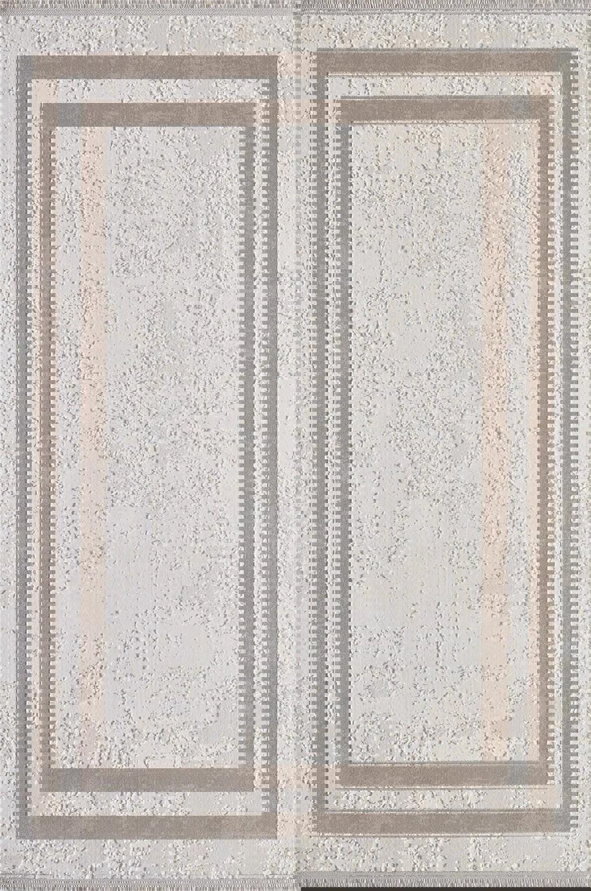Artemis Halı Murano 01361A Bej-Krem 10 mm Akrilik Yıkanabilir İnce Kaymaz Jüt Taban Dikdörtgen Makine Dokuma Salon Halısı 120x180 cm