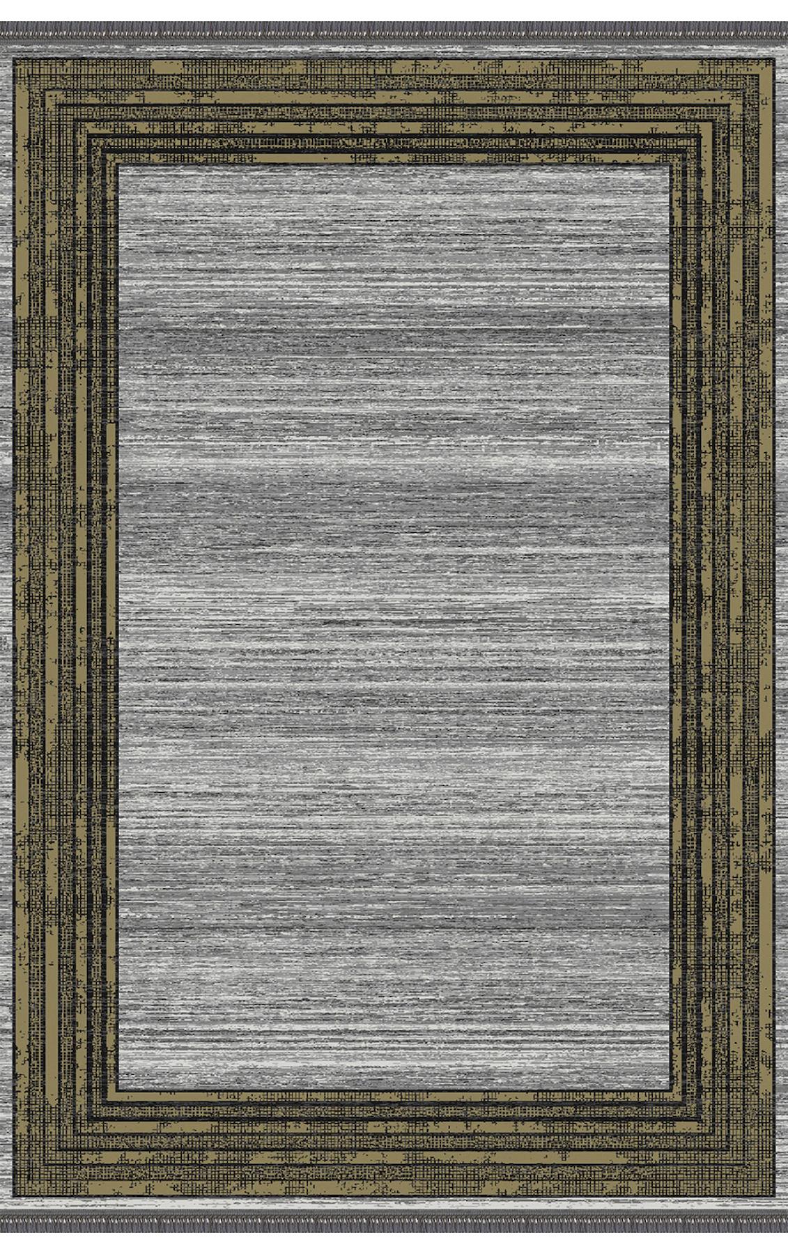 Dinarsu Arora 34711 Gri 11 mm Akrilik Silinebilir Yıkanabilir Orta Kaymaz Dikdörtgen Makine Dokuma Oturma Odası-Salon Halısı 120x180 cm
