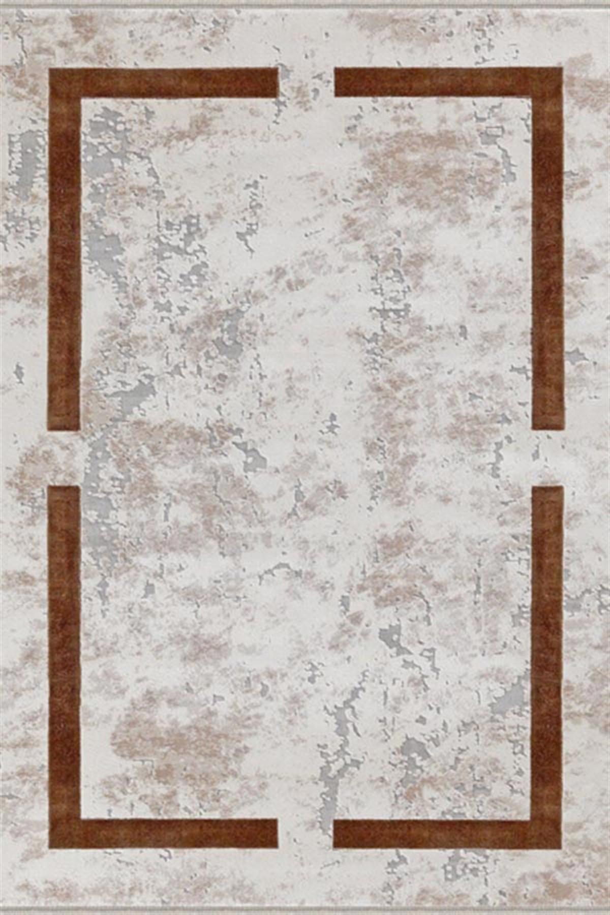 Dinarsu Electra 34218 Kahverengi 11 mm Akrilik Silinebilir Yıkanabilir Orta Kaymaz Dikdörtgen Makine Dokuma Salon Halısı 300x400 cm