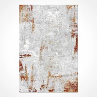 Crea Halı Milad MD008 Krem 7.5 mm Akrilik-Viskon Toz Tutmaz Yıkanabilir Orta Pamuk Taban Soyut Temalı Dikdörtgen Makine Dokuma Salon Halısı 60x140 cm