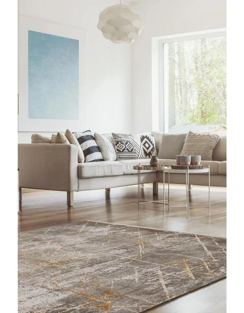 Atlas Halı Mood MD00A Kahverengi 0.6 mm Akrilik Yıkanabilir İnce Kaymaz Jüt Taban Dikdörtgen Makine Dokuma Salon Halısı 80x300 cm