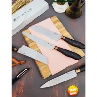 Castle Kitchen Black Copper Serisi 4 Lü Mutfak Bıçak Seti ( Santaku - Ekmek - Eğri Şef - Doğrama )