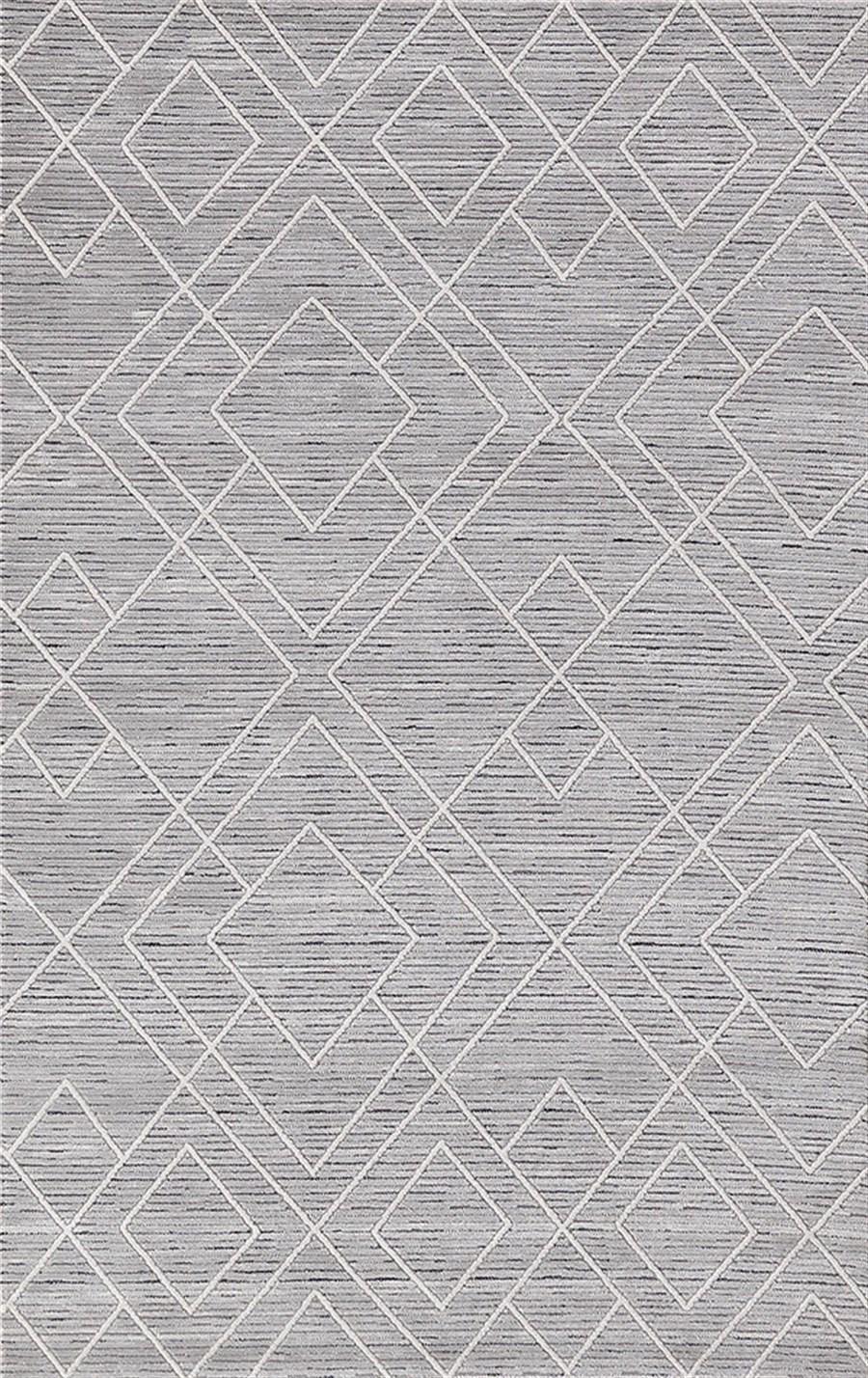 Merinos Country 36230 Gri 9 mm Akrilik Yıkanabilir Kalın Kaymaz Dikdörtgen Makine Dokuma Salon Halısı 100x160 cm