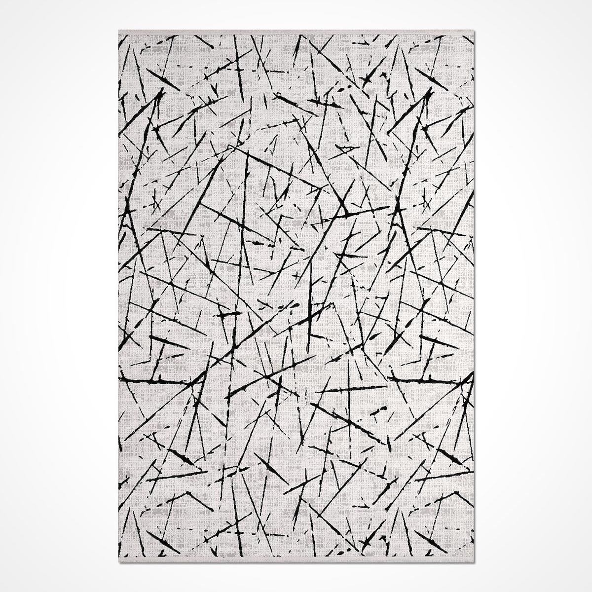 Dekozer Krem Pamuk Yıkanabilir İnce Kaymaz Jüt Taban Dikdörtgen Makine Dokuma Salon Halısı 100x200 cm