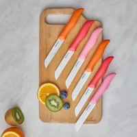 Karaca Apricot Sunset 6'lı Sebze ve Meyve Bıçağı - Renkli