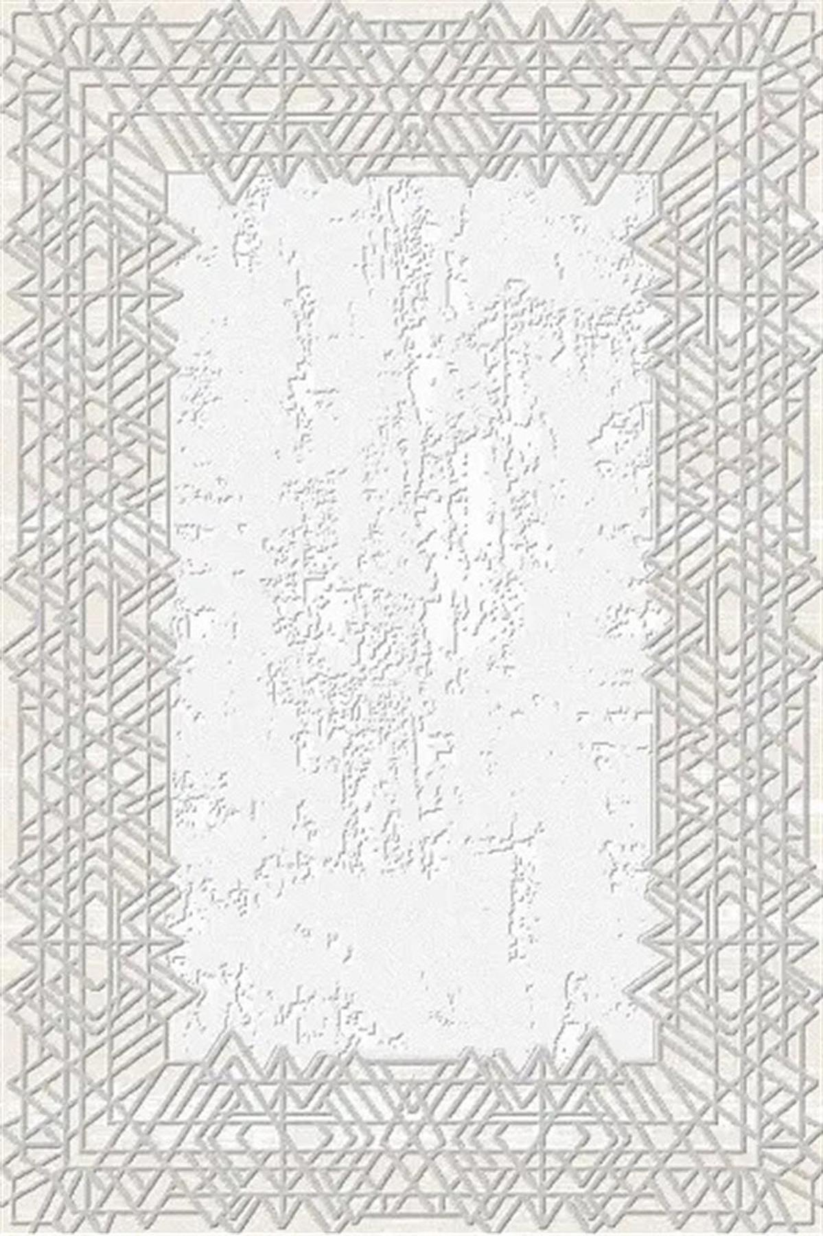 Kreasyon Halı Universal UV001 Krem 8 mm Akrilik Yıkanabilir Kalın Kaymaz Pamuk Taban Dikdörtgen Makine Dokuma Salon Halısı 180x180 cm