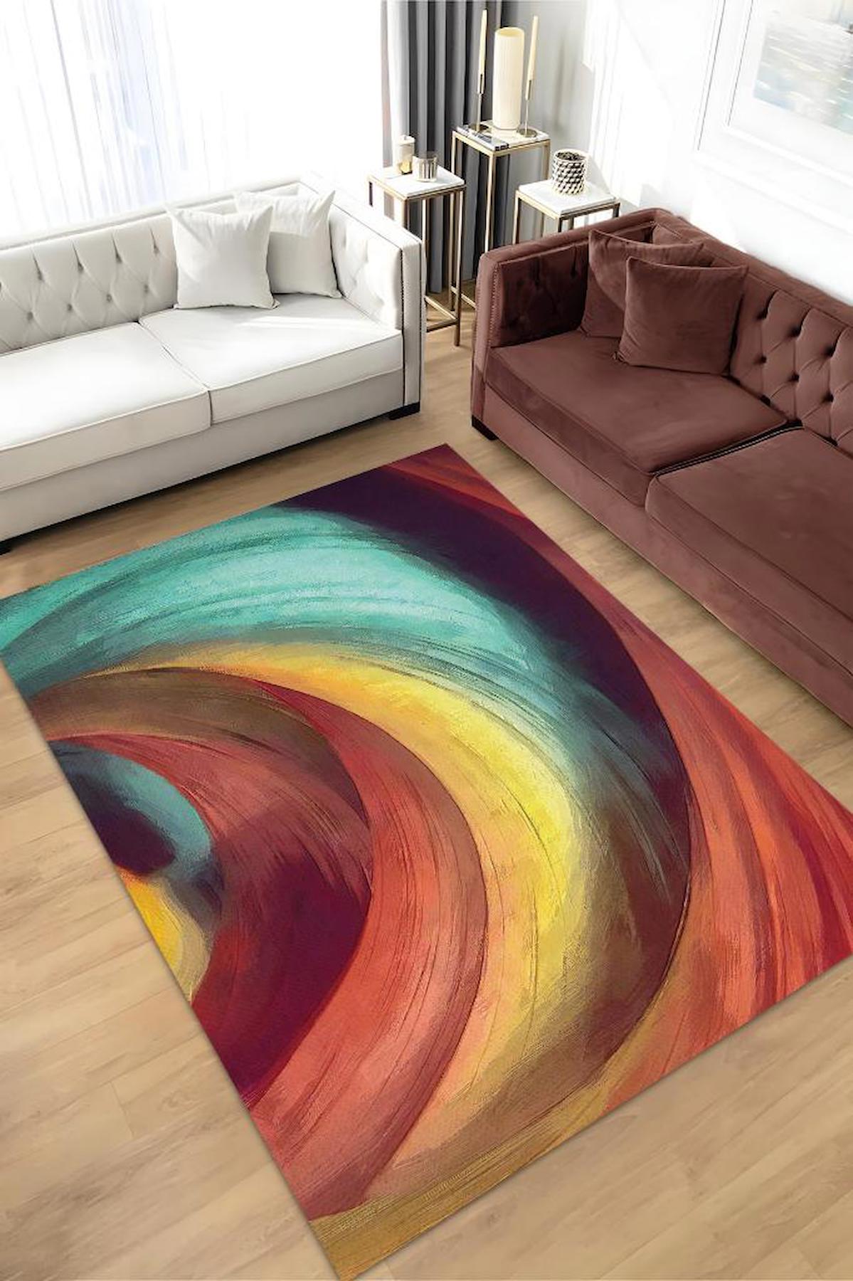 Homshtag Çömlek Krem 4 mm Pamuk Antistatik Yıkanabilir İnce Kaymaz Dikdörtgen Makine Dokuma Salon Halısı 180x280 cm