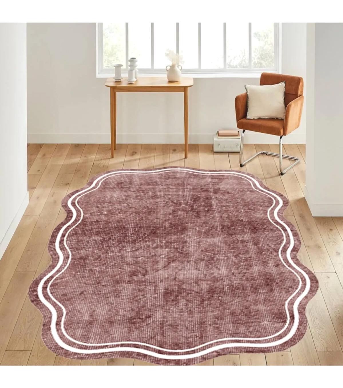 Rovigo Home RVG7033-SD243 Çok Renkli 8 mm Polyester Yıkanabilir Orta Kaymaz Dot Taban Dikdörtgen Makine Dokuma Salon Halısı 140x200 cm
