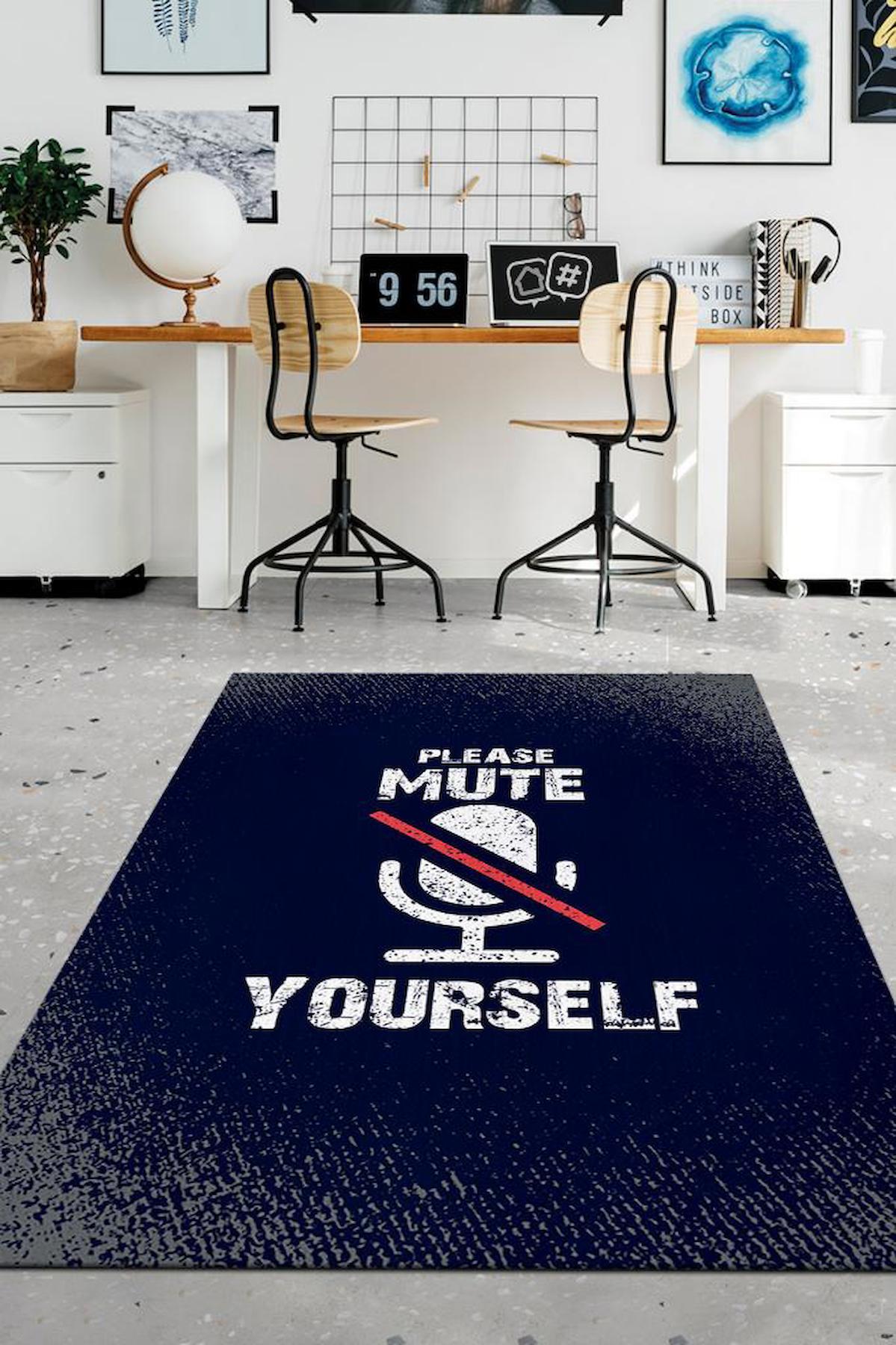 Homshtag Kendini Sustur Çok Renkli 4 mm Pamuk Antistatik Yıkanabilir İnce Kaymaz Dikdörtgen Makine Dokuma Çalışma Odası Halısı 80x150 cm