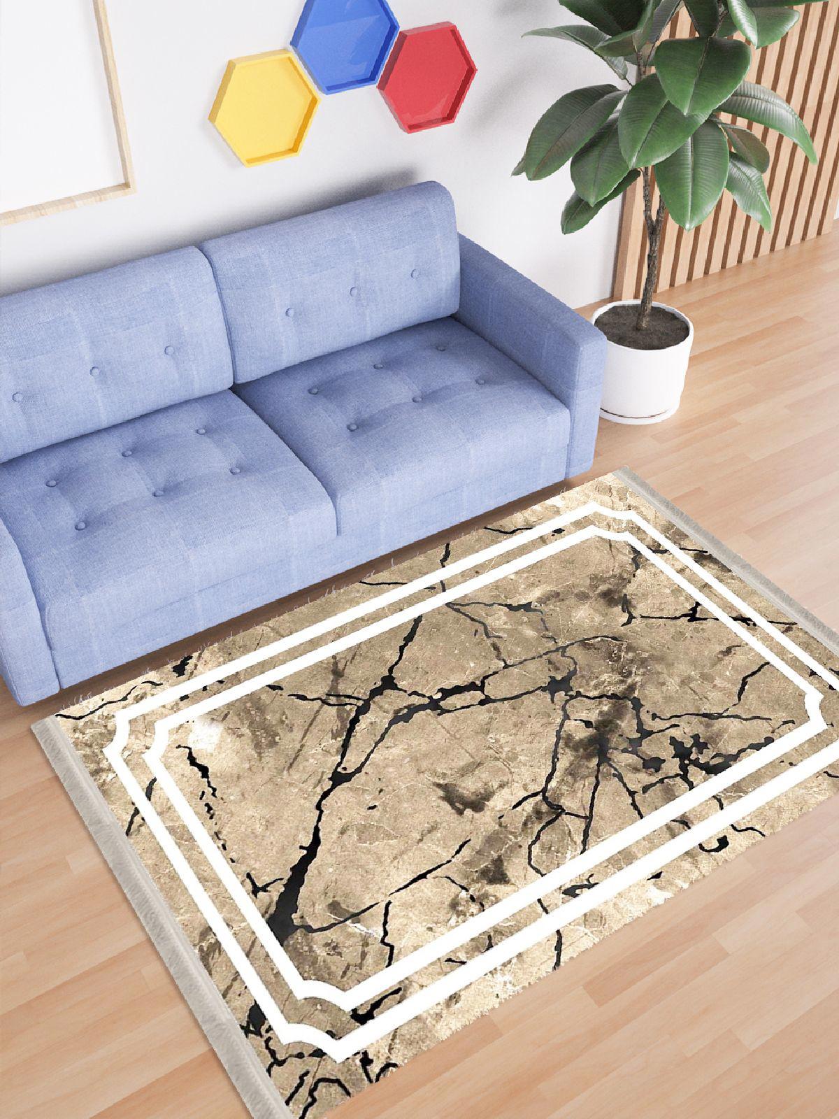 Enbe Collection E-ST1001A Çok Renkli 5 mm Pamuk Silinebilir Yıkanabilir Orta Kaymaz Dot Taban Dikdörtgen Makine Dokuma Oturma Odası Halısı 160x230 cm