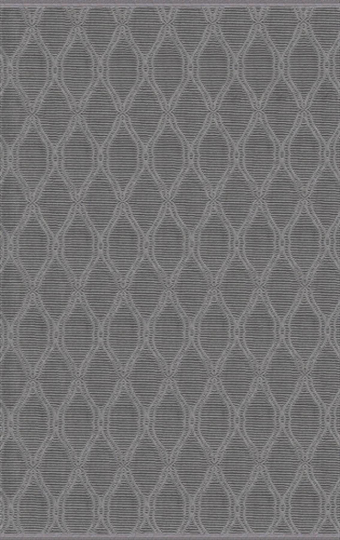 Merinos Recycle 37406 Gri 12 mm Akrilik Toz Tutmaz Yıkanabilir Kalın Kaymaz Dikdörtgen Makine Dokuma Salon Halısı 80x150 cm
