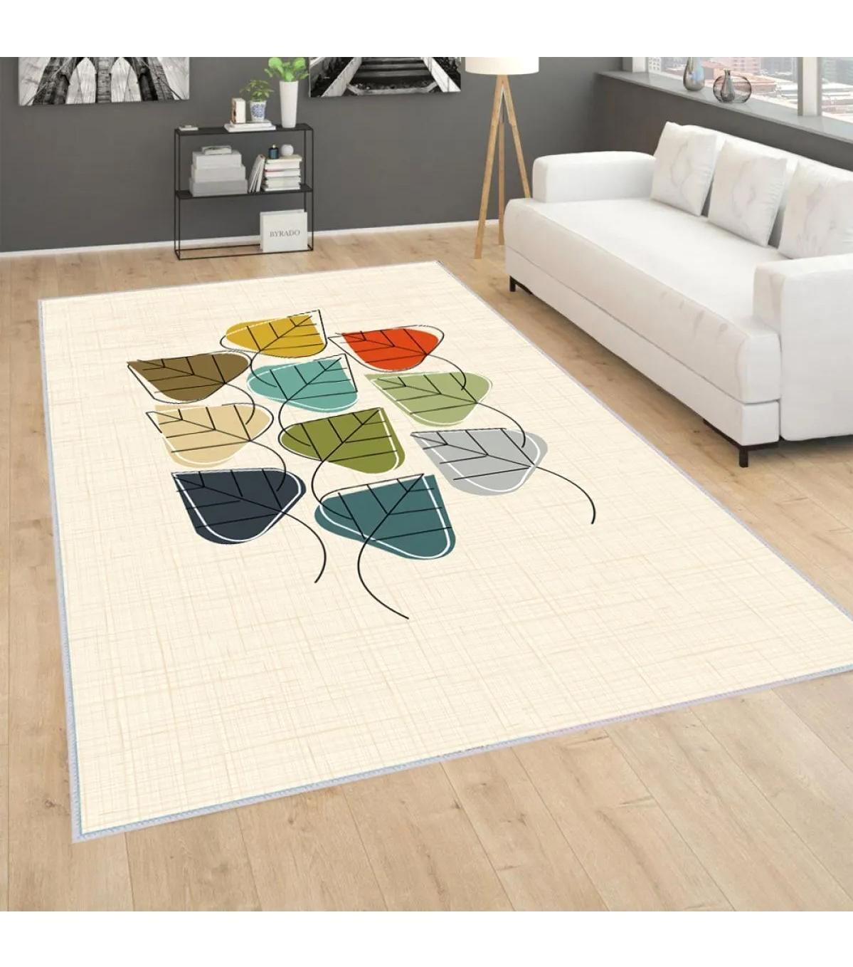 Rovigo Home RVG0251 Krem 8 mm Polyester Antibakteriyel-Leke Tutmaz-Toz Tutmaz Yıkanabilir İnce Kaymaz Dot Taban Dikdörtgen Makine Dokuma Salon Halısı 160x230 cm