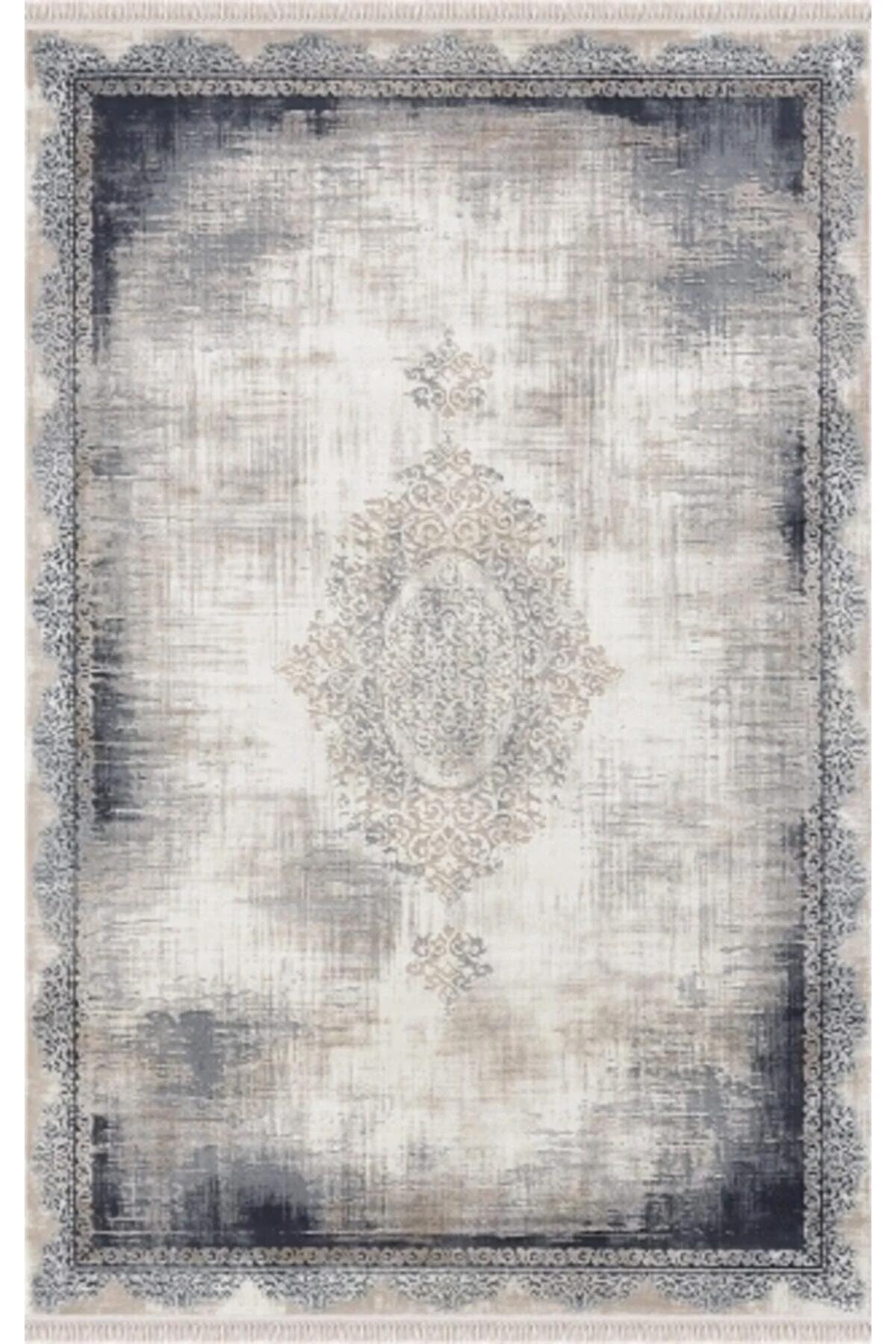 Merinos Rodin 19770 Çok Renkli 11 mm Akrilik Antibakteriyel Yıkanabilir İnce Kaymaz Dikdörtgen Makine Dokuma Salon Halısı 80x500 cm