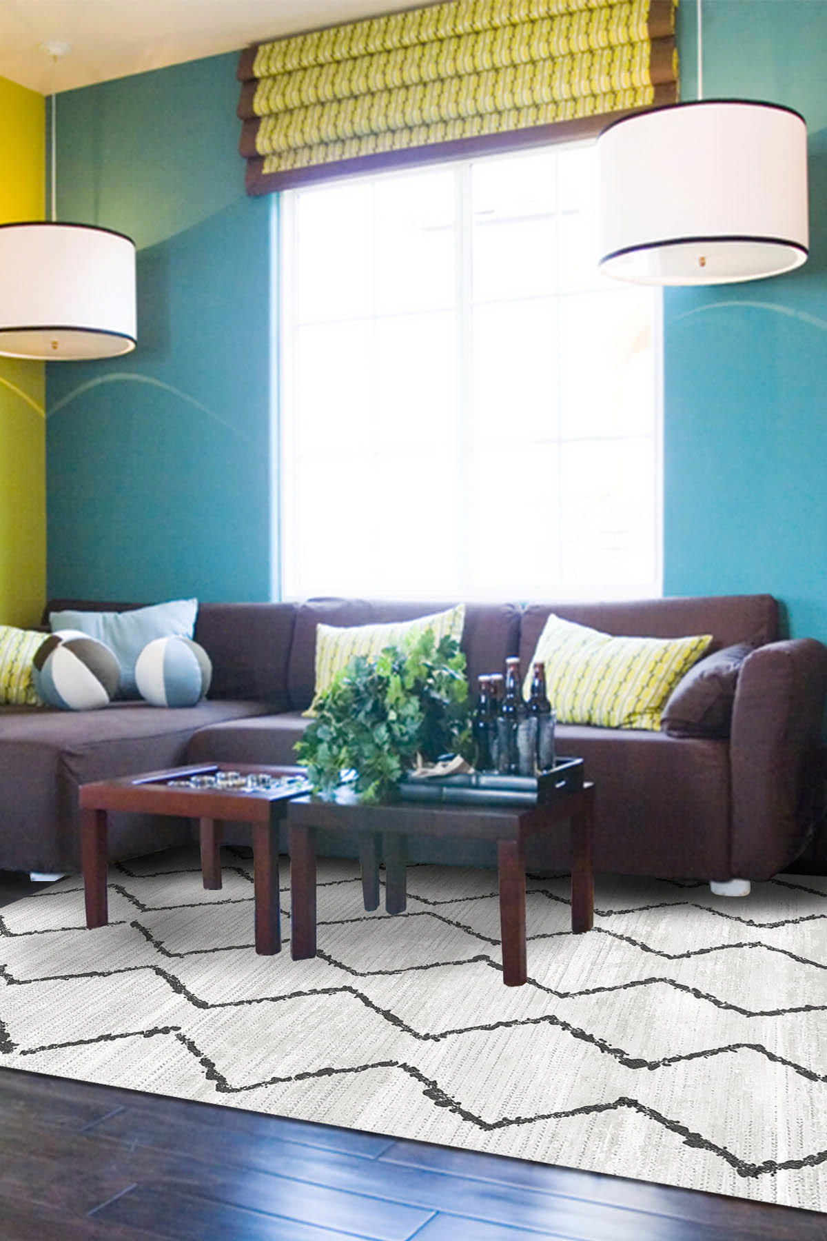Aida Home Sasha Çok Renkli 0.5 mm Pamuk Antibakteriyel Yıkanabilir Kalın Kaymaz Lateks Taban Dikdörtgen Makine Dokuma Salon Halısı 200x290 cm