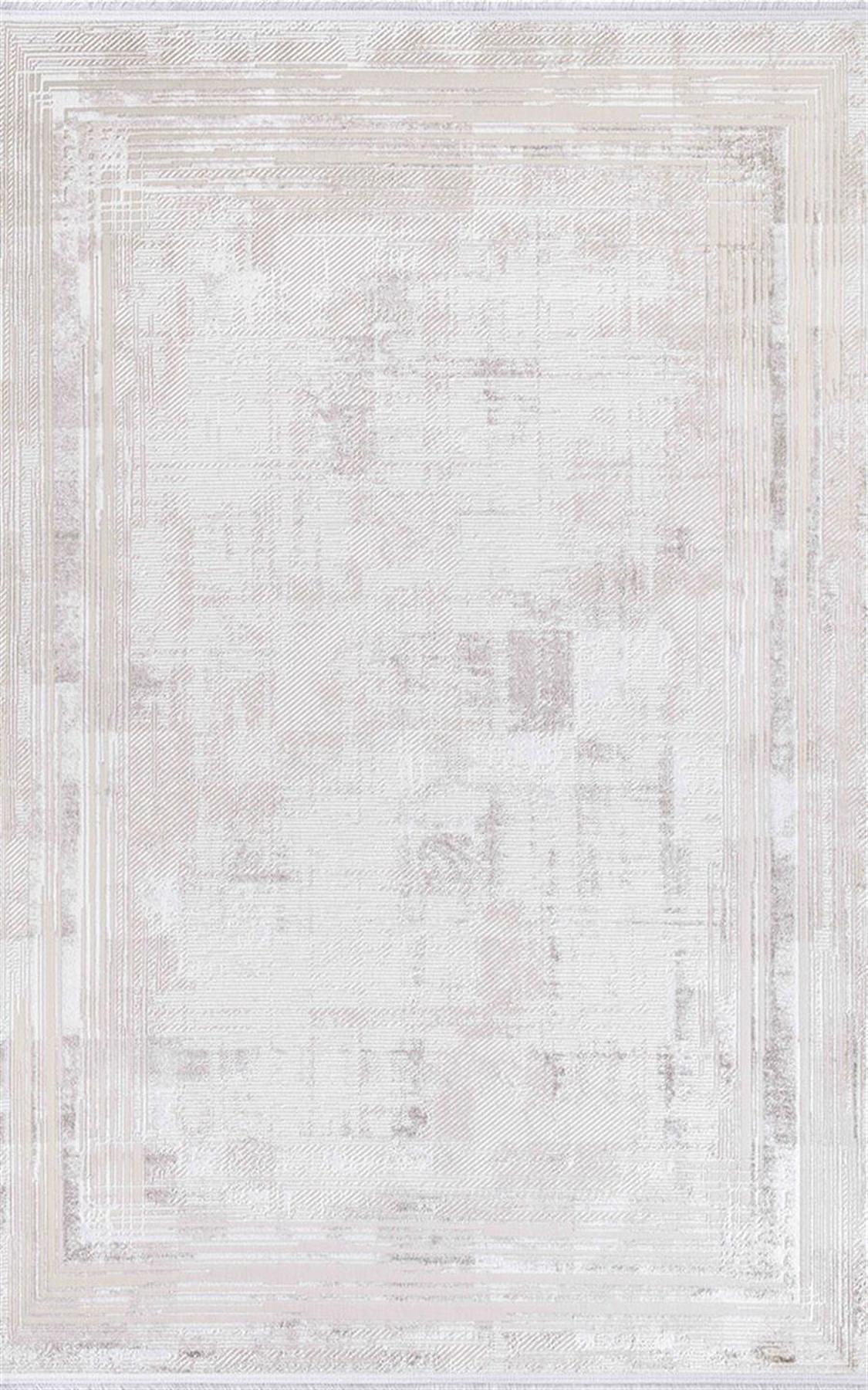 İpek Mekik Halı Sihir 17306 Krem 6 mm Polyester Yıkanabilir İnce Kaymaz Pamuk Taban Dikdörtgen Makine Dokuma Antre-Çocuk Odası-Salon-Yatak Odası Halısı 100x300 cm