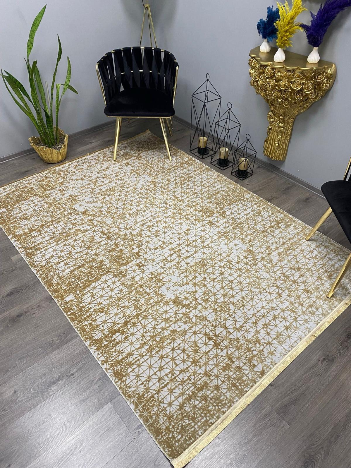 Halı Furyası Çok Renkli 8.5 mm Bambu Antibakteriyel Yıkanabilir Orta Kaymaz Dikdörtgen Makine Dokuma Oturma Odası-Salon Halısı 160x230 cm
