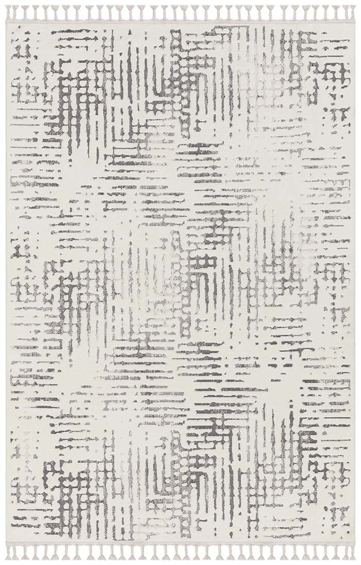 İpek Mekik Halı Shazam 2357A Krem 10 mm Polyester Yıkanabilir Orta Kaymaz Pamuk Taban Geometrik Dikdörtgen Makine Dokuma Antre-Çocuk Odası-Salon-Yatak Odası Halısı 200x290 cm