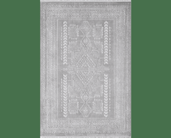 Royal Halı Venedik VK12D Gri Akrilik Antibakteriyel Yıkanabilir Kalın Kaymaz Lateks Taban Dikdörtgen Makine Dokuma Salon Halısı 100x150 cm