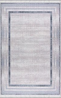 Merinos Rodin 60900 Gri-Krem 10 mm Akrilik Toz Tutmaz Yıkanabilir Kalın Kaymaz Dikdörtgen Makine Dokuma Salon Halısı 80x300 cm