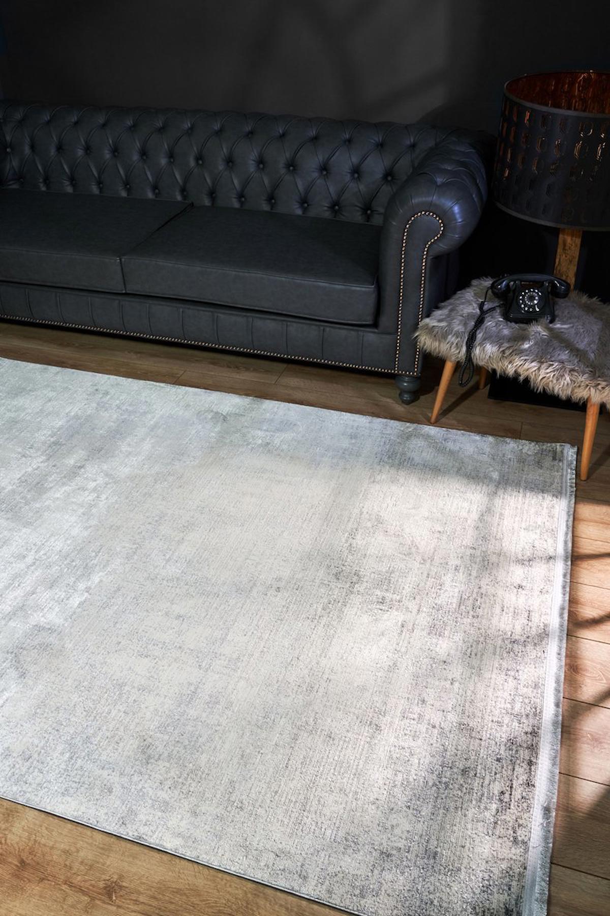 Apex Riena 1161 Krem Pamuk Yıkanabilir İnce Kaymaz Jüt Taban Dikdörtgen Makine Dokuma Salon Halısı 170x170 cm