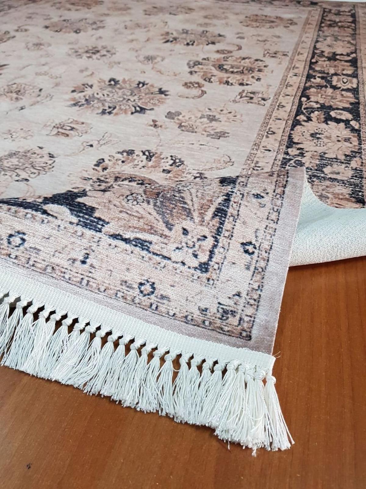 Prizma Home V6007 Çok Renkli Pamuk Toz Tutmaz Yıkanabilir Orta Dikdörtgen Makine Dokuma Oturma Odası-Salon Halısı 80x300 cm
