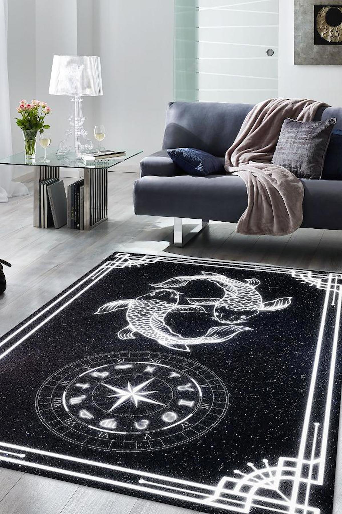 Homshtag Balık Burcu Krem 4 mm Pamuk Antistatik Yıkanabilir İnce Kaymaz Dikdörtgen Makine Dokuma Salon Halısı 200x290 cm
