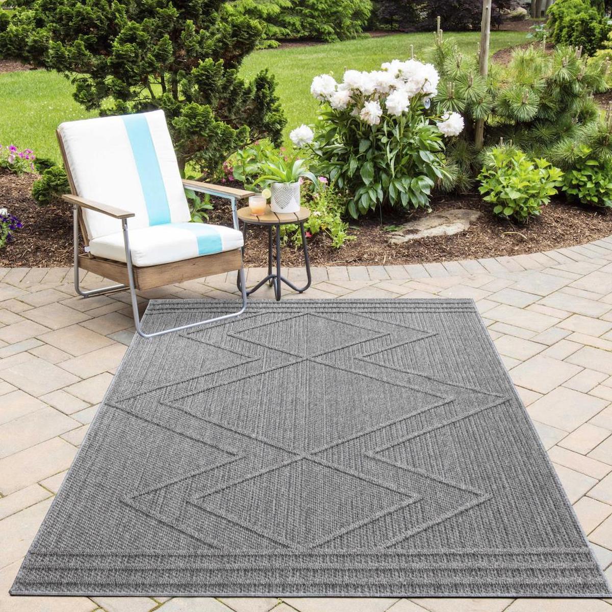 Red Halı Gri 8.5 mm Polipropilen Antialerjenik-Toz Tutmaz Yıkanabilir Orta Kaymaz Jüt Taban Dikdörtgen Makine Dokuma Oturma Odası-Salon Halısı 180x280 cm