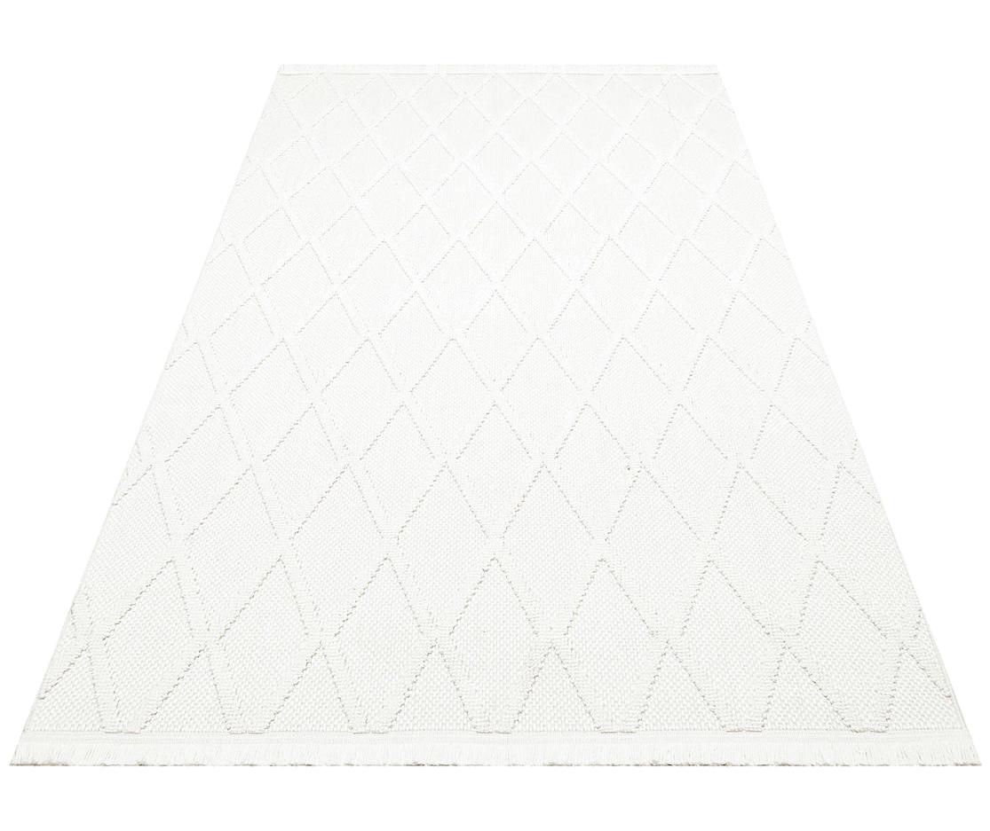 Eko Halı Cozy CZY04 Krem 10 mm Polyester Yıkanabilir Orta Dikdörtgen Makine Dokuma Salon Halısı 100x400 cm