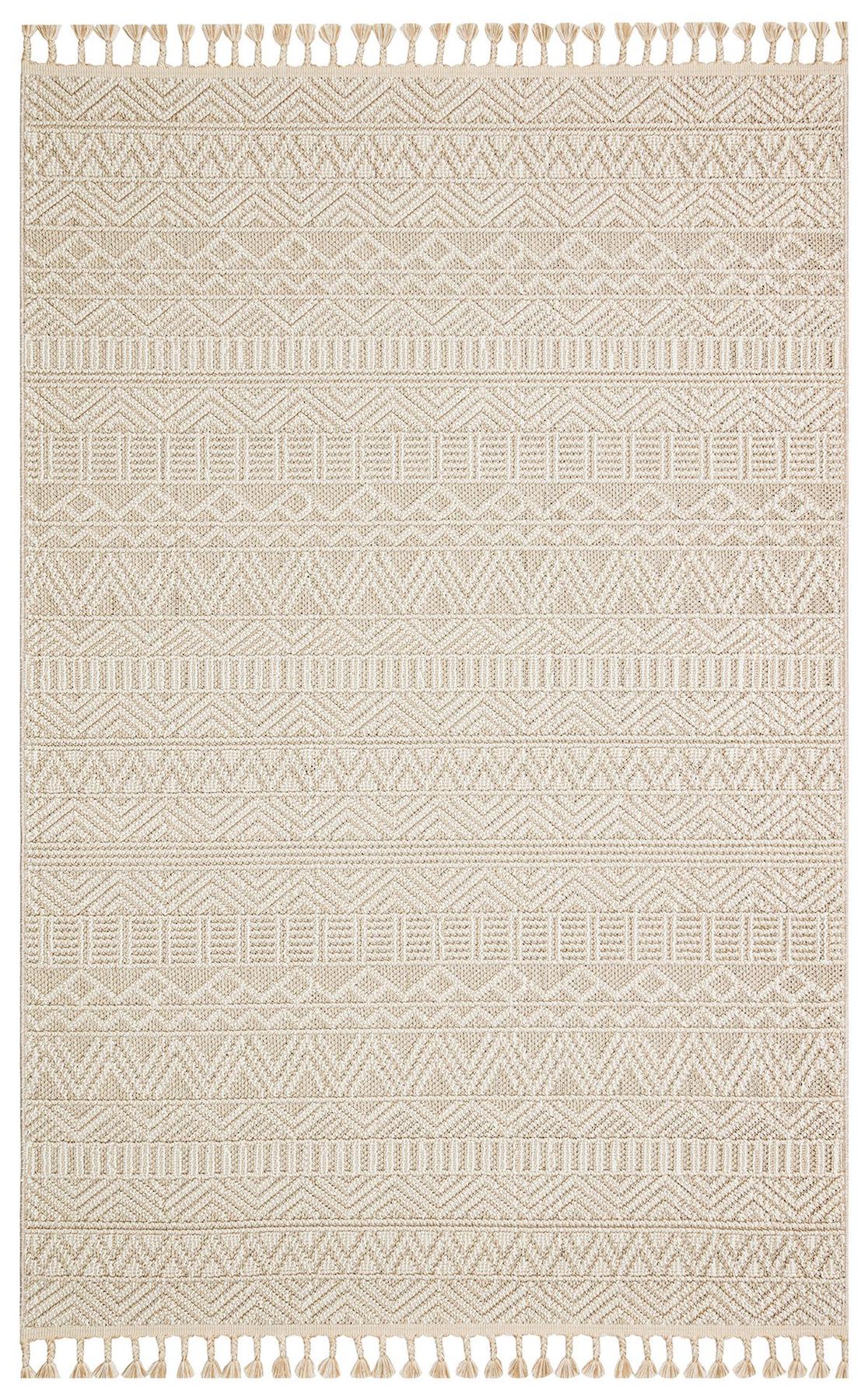 Eko Halı Soho SH14 Krem 6-12 mm Polyester Silinebilir Yıkanabilir Orta Kaymaz Dikdörtgen Makine Dokuma Oturma Odası-Salon Halısı 80x150 cm