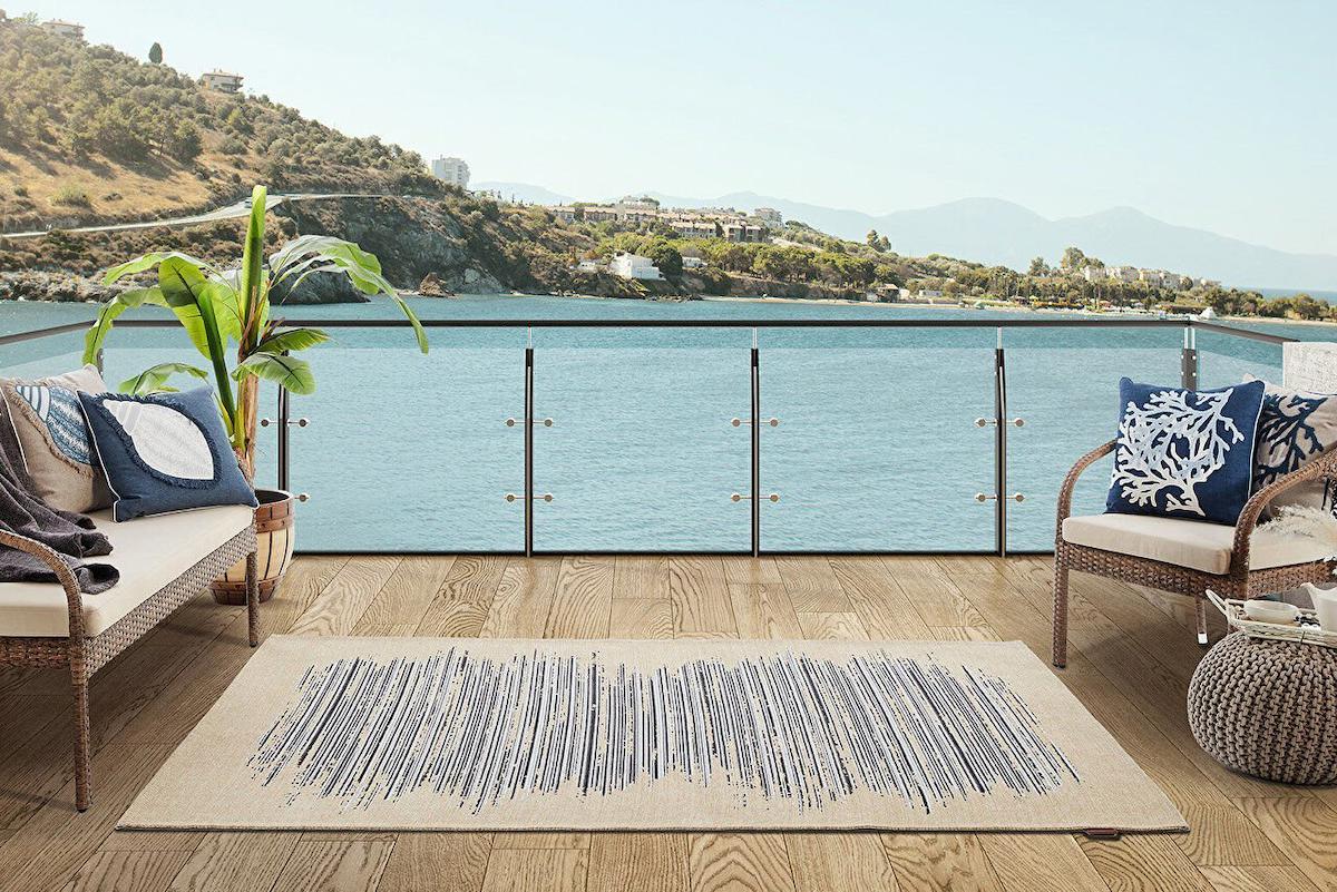 Gümüşsuyu Deco Retro 14348 Gri 4 mm Pamuk-Polyester Toz Tutmaz Yıkanabilir İnce Kaymaz Dikdörtgen Makine Dokuma Salon Halısı 150x220 cm